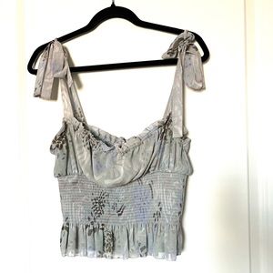 Like new Wilfred Aritzia Ballad Cropped Camisole Tie Strap Tank Smocked